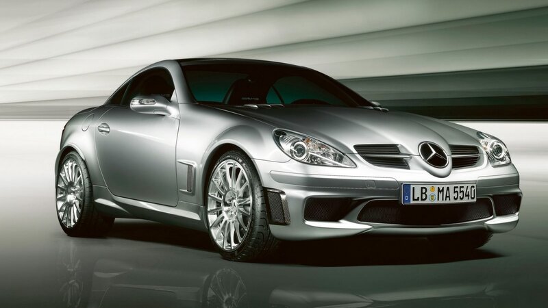 Silver Mercedes-benz Slk — Dramatic, Photograph