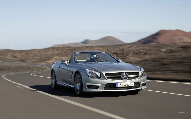 silver mercedes-benz slk driving