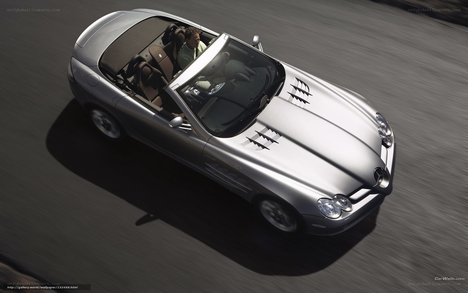 Silver Mercedes-Benz SLK in motion