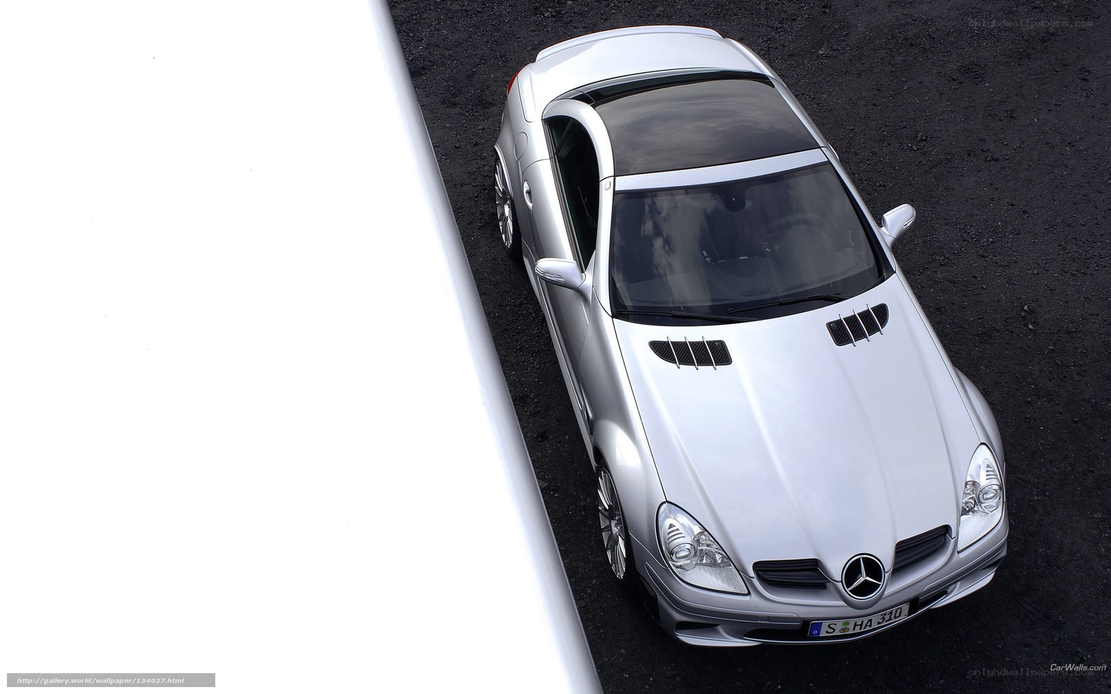 Silver Mercedes-Benz SLK parked