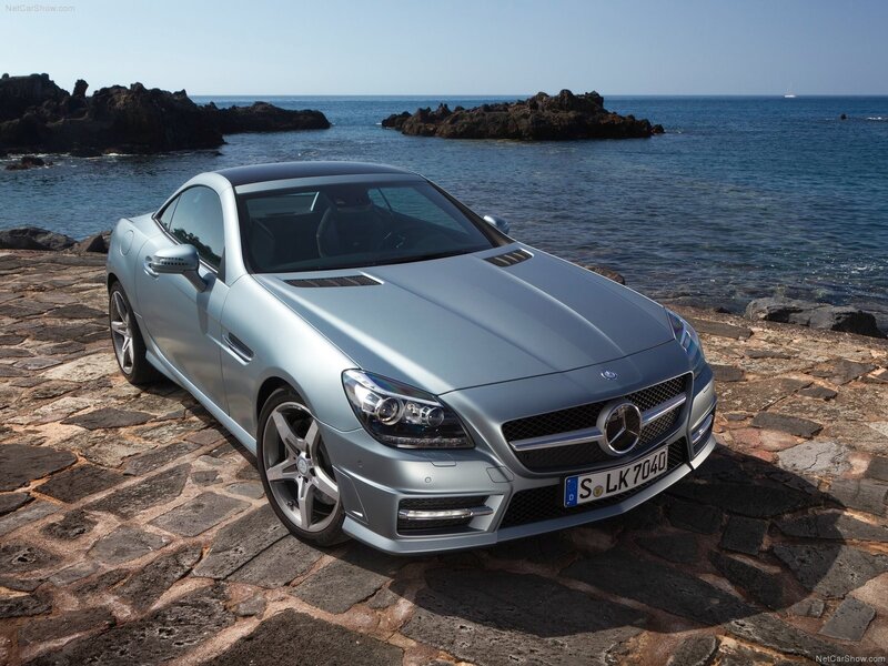 Silver Mercedes-benz Slk — Serene, Afternoon, Photograph