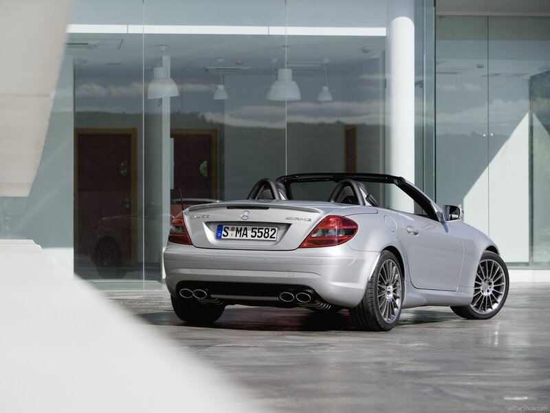 Silver Mercedes-Benz SLK350 AMG