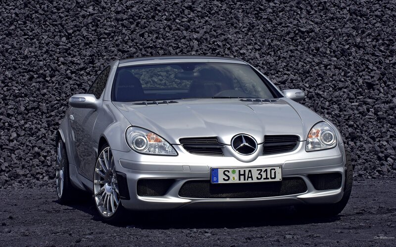 Silver Mercedes-Benz SLK55 AMG