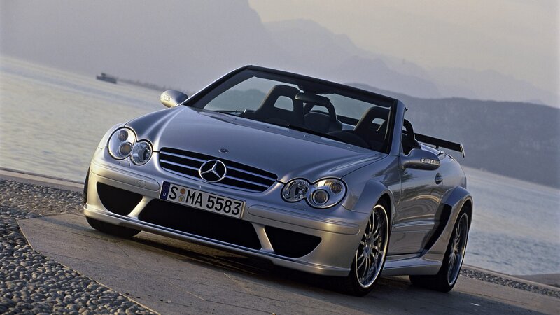 Silver Mercedes-Benz SLK55 AMG