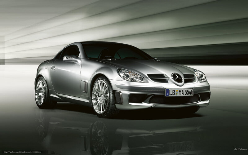 Silver Mercedes-Benz SLK55 AMG