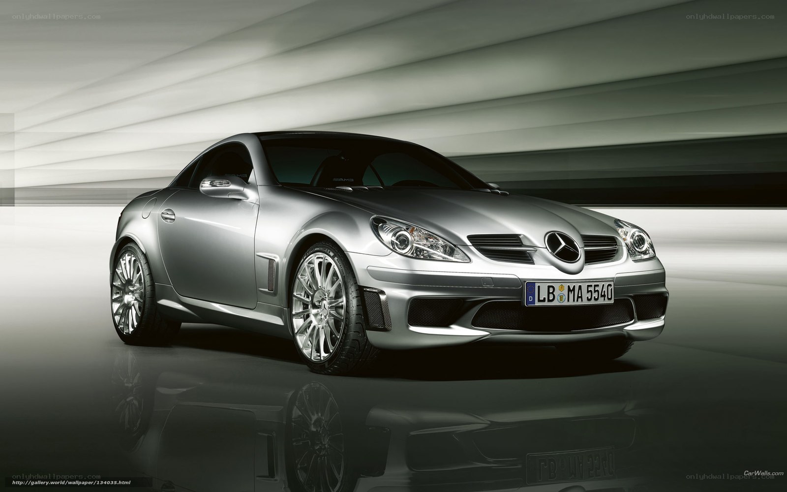 Silver Mercedes-Benz SLK55 AMG