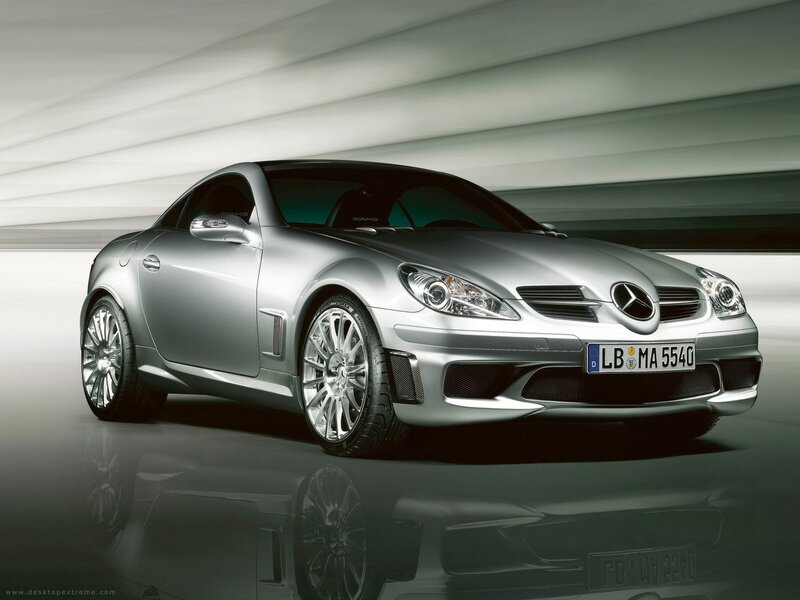 Silver Mercedes-Benz SLK55 AMG