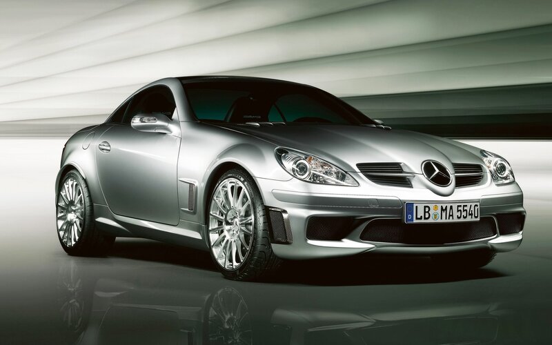 silver mercedes-benz slk55 amg