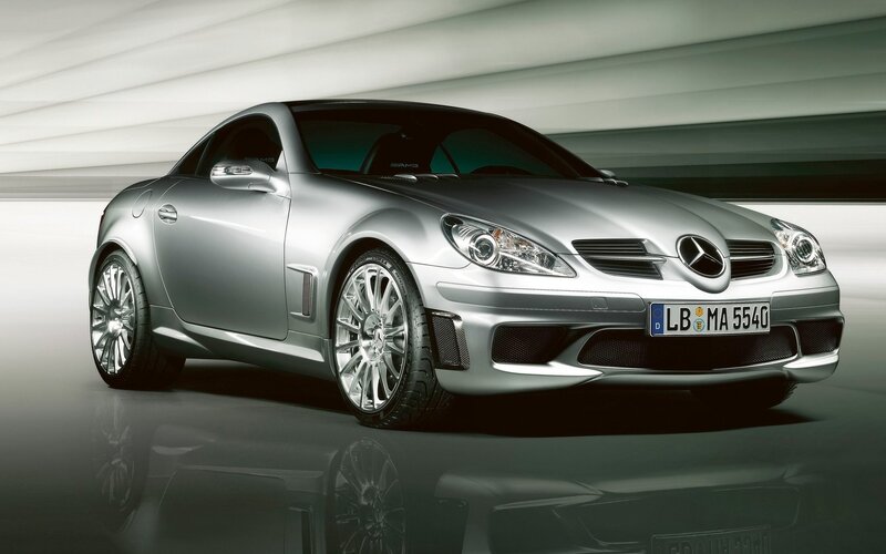Silver Mercedes-Benz SLK55 AMG