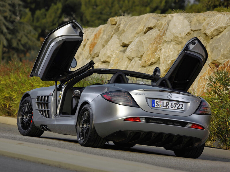 Silver Mercedes-benz Slr — Dramatic, Afternoon, Photograph, Car, Rock Wall
