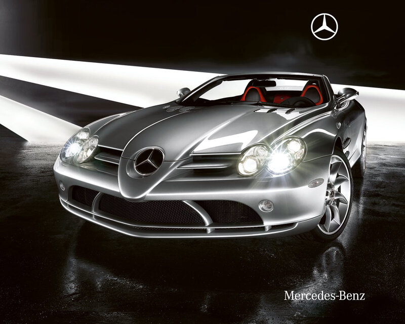 Silver Mercedes-benz Slr — Dramatic, Photograph, Car, Headlights
