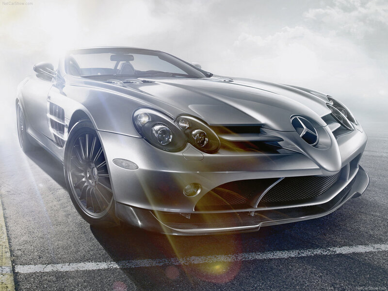 Silver Mercedes-benz Slr — Dramatic, Photograph, Car, Road, Sky, Black