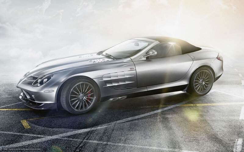 Silver Mercedes-benz Slr — Dramatic, Photograph, Convertible