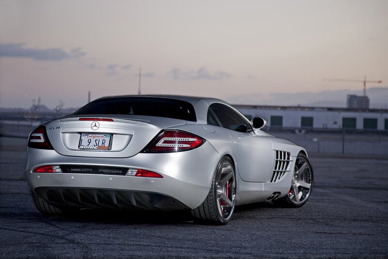 Silver Mercedes-benz Slr — Dramatic, Sunset, Photograph, Car