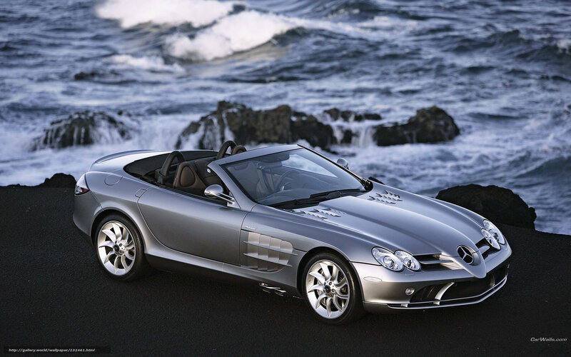 Silver Mercedes-benz Slr — Dramatic, Sunset, Photograph