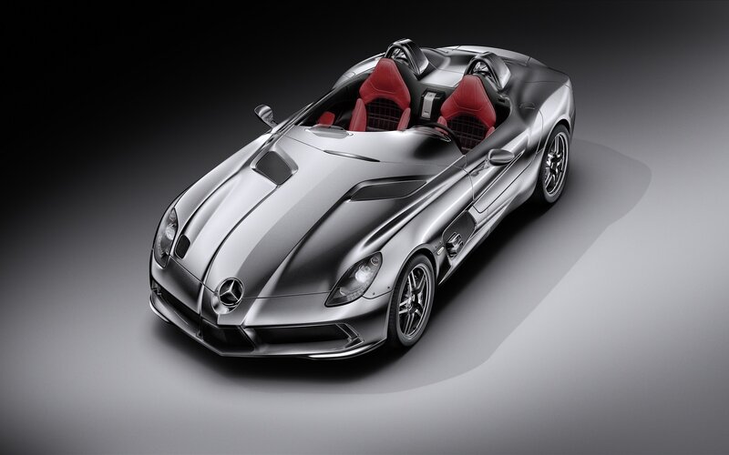Silver Mercedes-Benz SLR McLaren