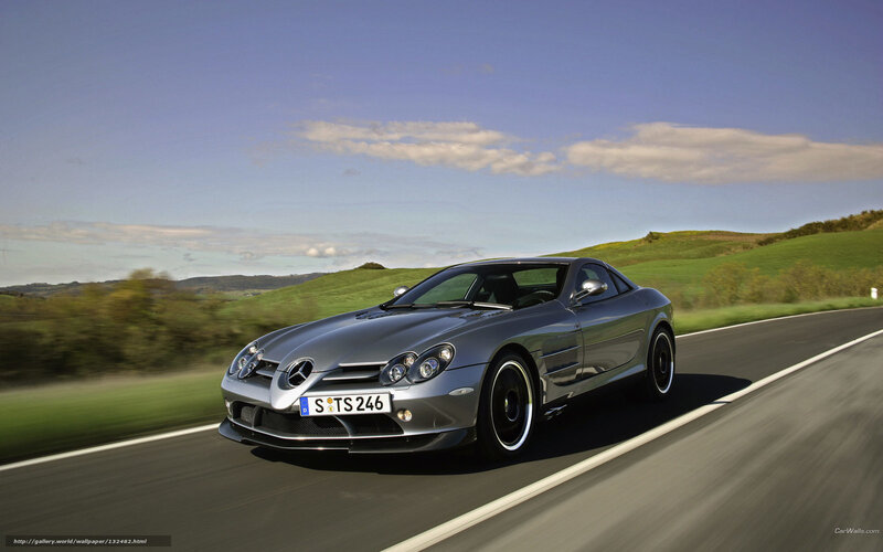 Silver Mercedes-Benz SLR McLaren