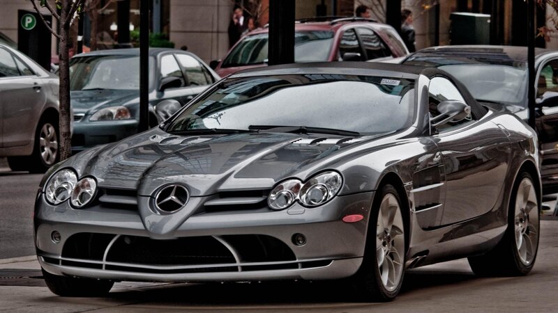 Silver Mercedes-Benz SLR McLaren
