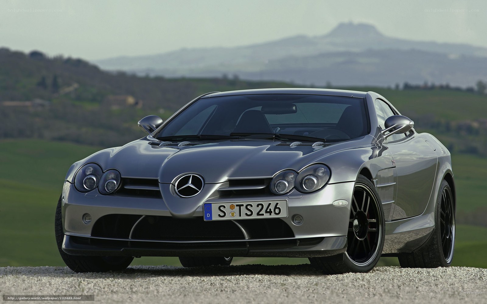 Silver Mercedes-Benz SLR McLaren