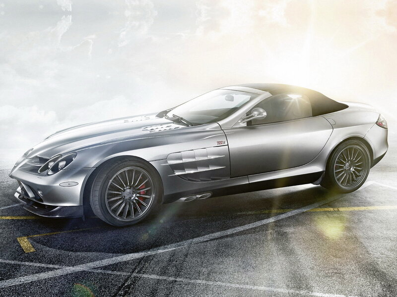 Silver Mercedes-Benz SLR McLaren