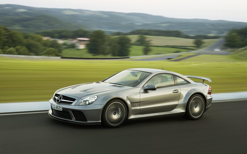 Silver Mercedes-Benz SLR McLaren