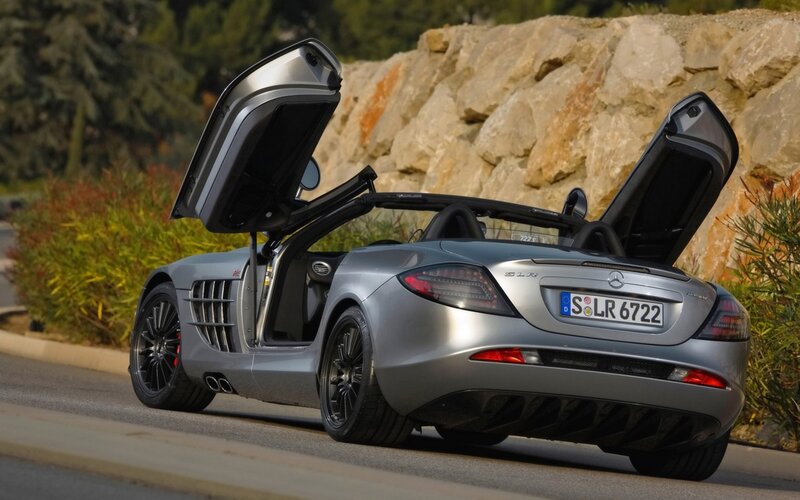 Silver Mercedes-Benz SLR McLaren