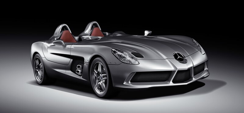Silver Mercedes-Benz SLR McLaren