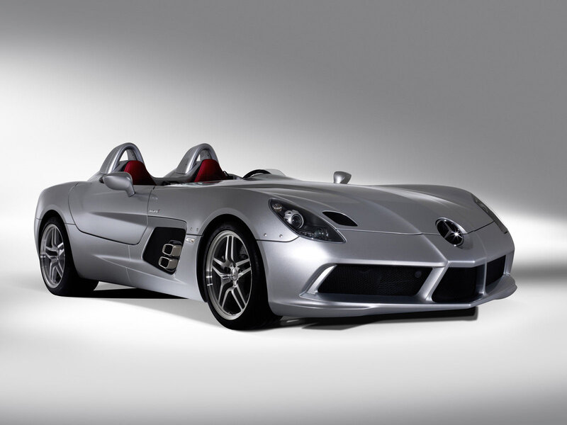 Silver Mercedes-Benz SLR McLaren