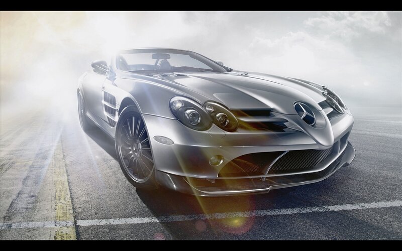 Silver Mercedes-Benz SLR McLaren