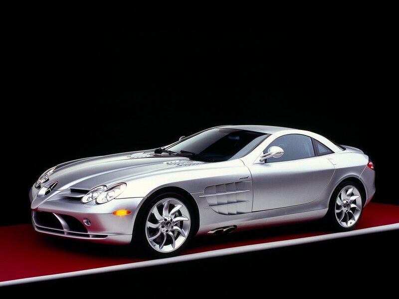 Silver Mercedes-Benz SLR McLaren