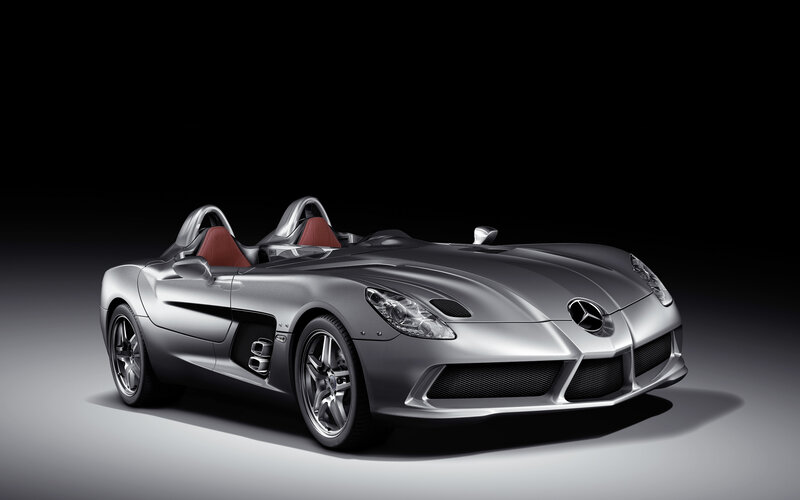 Silver Mercedes-Benz SLR McLaren