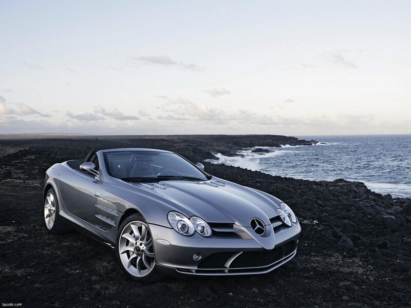 Silver Mercedes-Benz SLR McLaren
