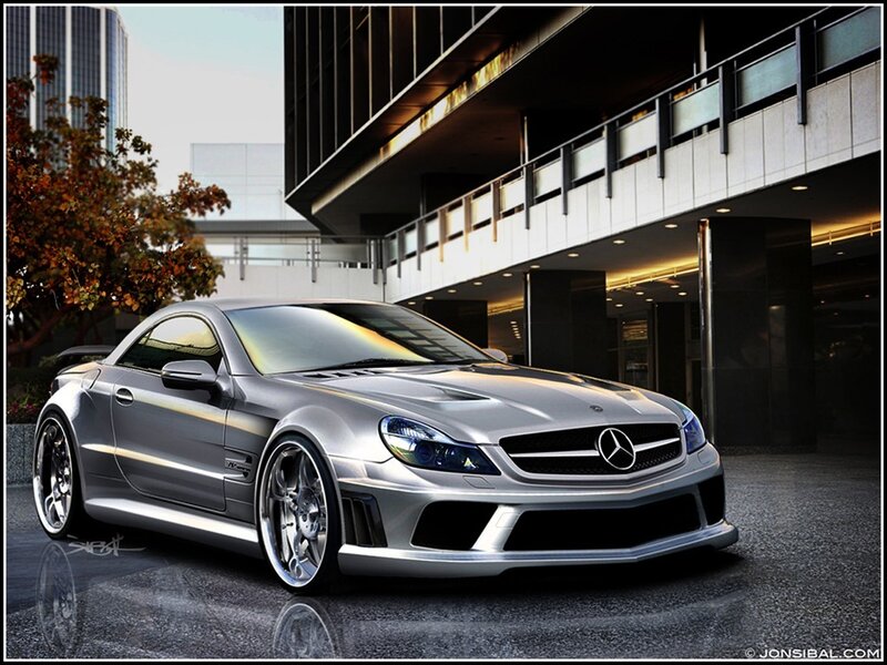 Silver Mercedes-Benz SLR McLaren