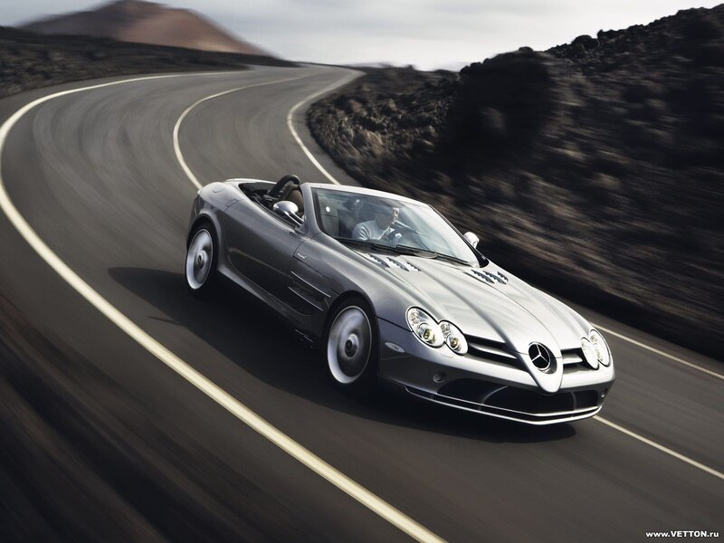Silver Mercedes-Benz SLR McLaren