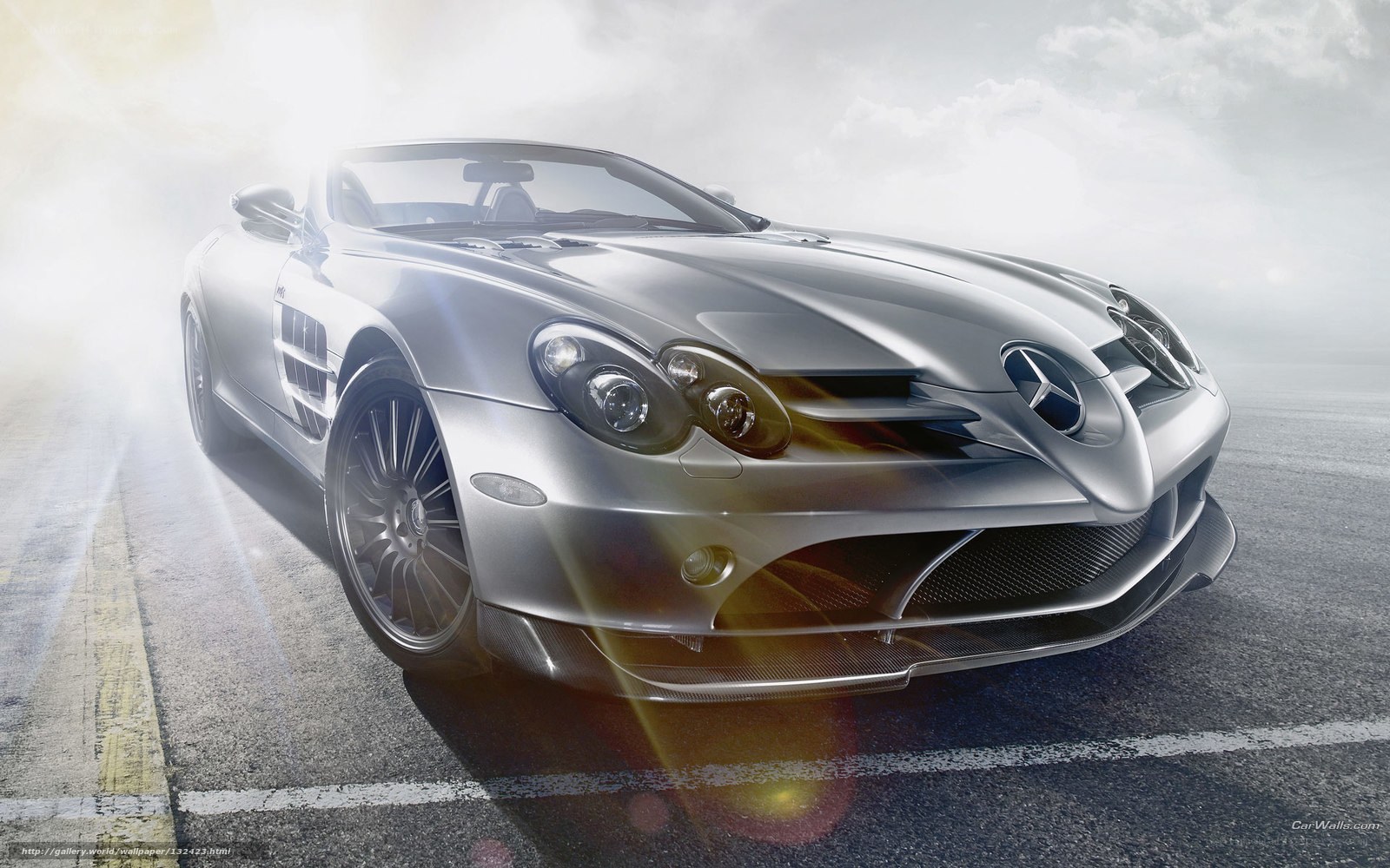 Silver Mercedes-Benz SLR McLaren