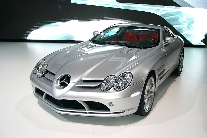 Silver Mercedes-Benz SLR McLaren