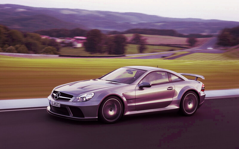 Silver Mercedes-Benz SLR McLaren