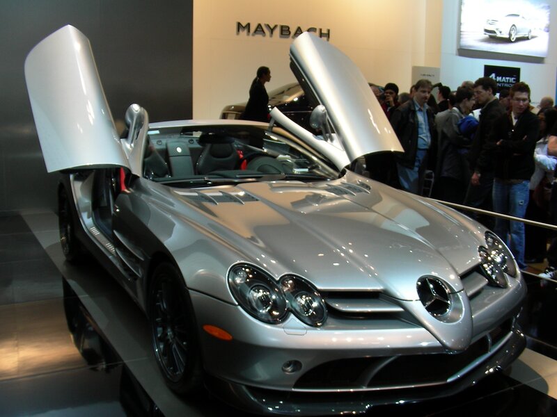 Silver Mercedes-Benz SLR McLaren