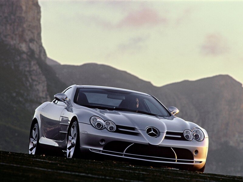 Silver Mercedes-Benz SLR McLaren