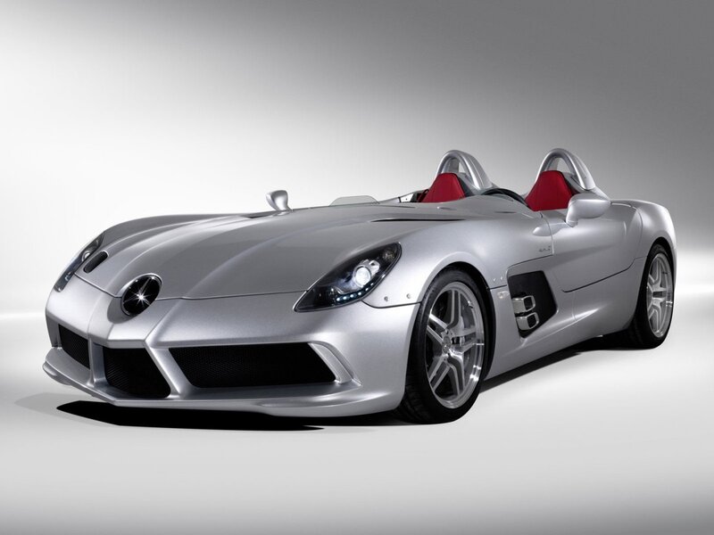 Silver Mercedes-Benz SLR McLaren