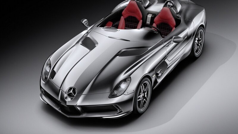 Silver Mercedes-Benz SLR McLaren