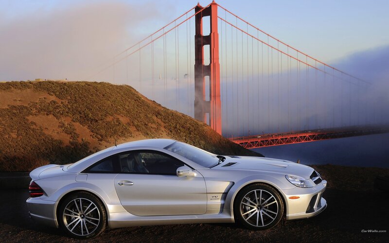 Silver Mercedes-Benz SLR McLaren