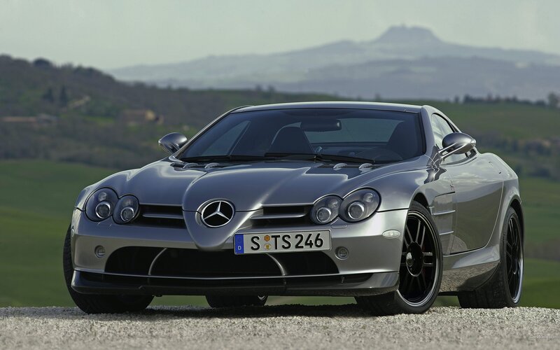 Silver Mercedes-Benz SLR McLaren
