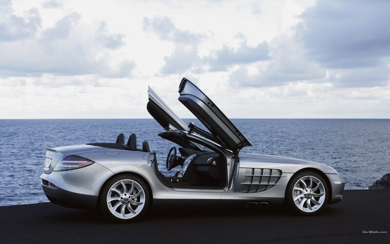 Silver Mercedes-Benz SLR McLaren