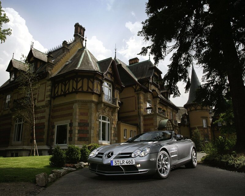 Silver Mercedes-Benz SLR McLaren