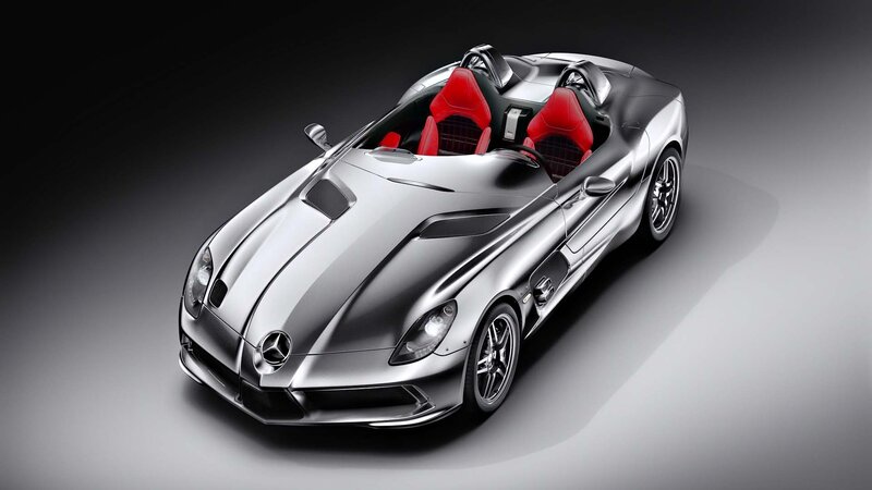 Silver Mercedes-Benz SLR McLaren