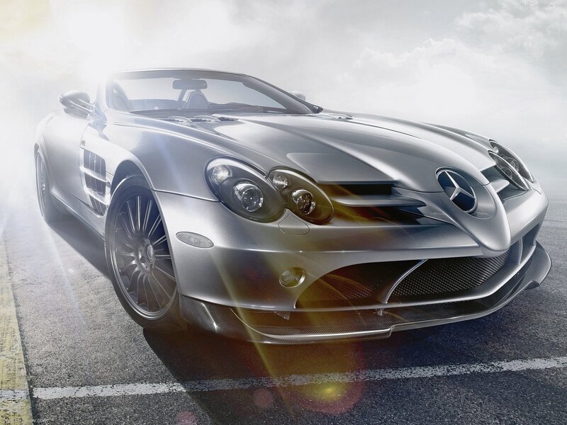 silver mercedes-benz slr mclaren