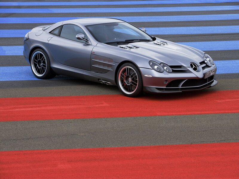 Silver Mercedes-Benz SLR McLaren