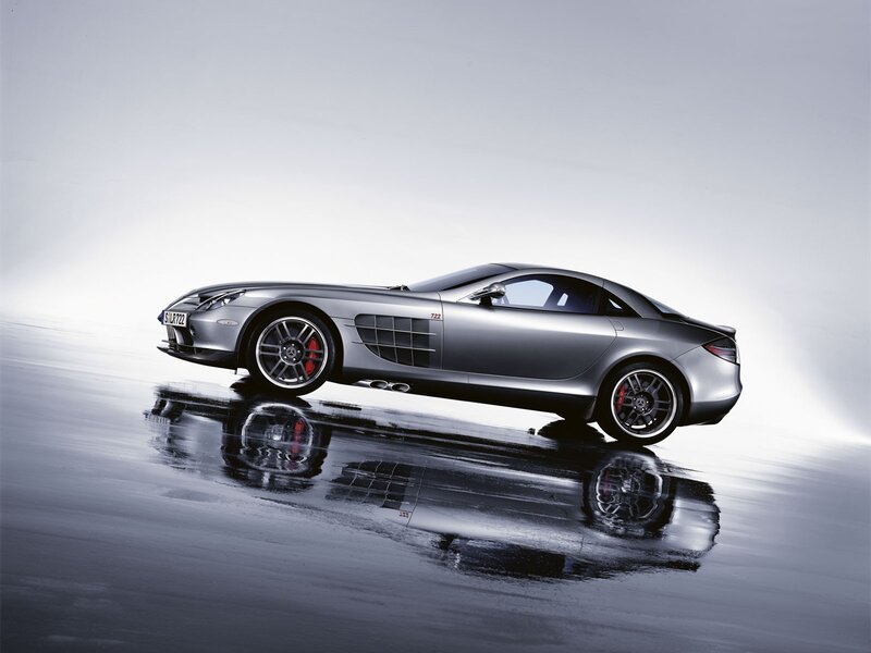 Silver Mercedes-Benz SLR McLaren