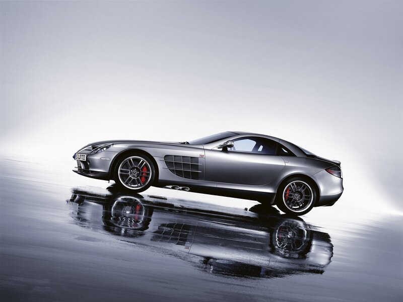 Silver Mercedes-Benz SLR McLaren